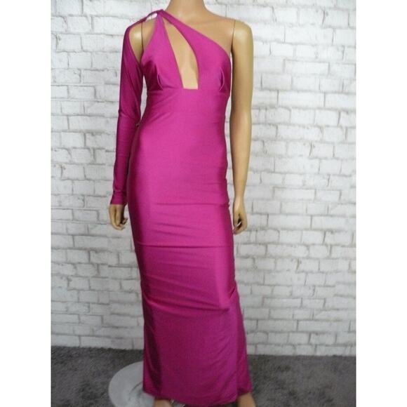 $198 Michael Costello X Revolve Magenta Jersey Bradley Maxi Dress Small NEW - Picture 9 of 11